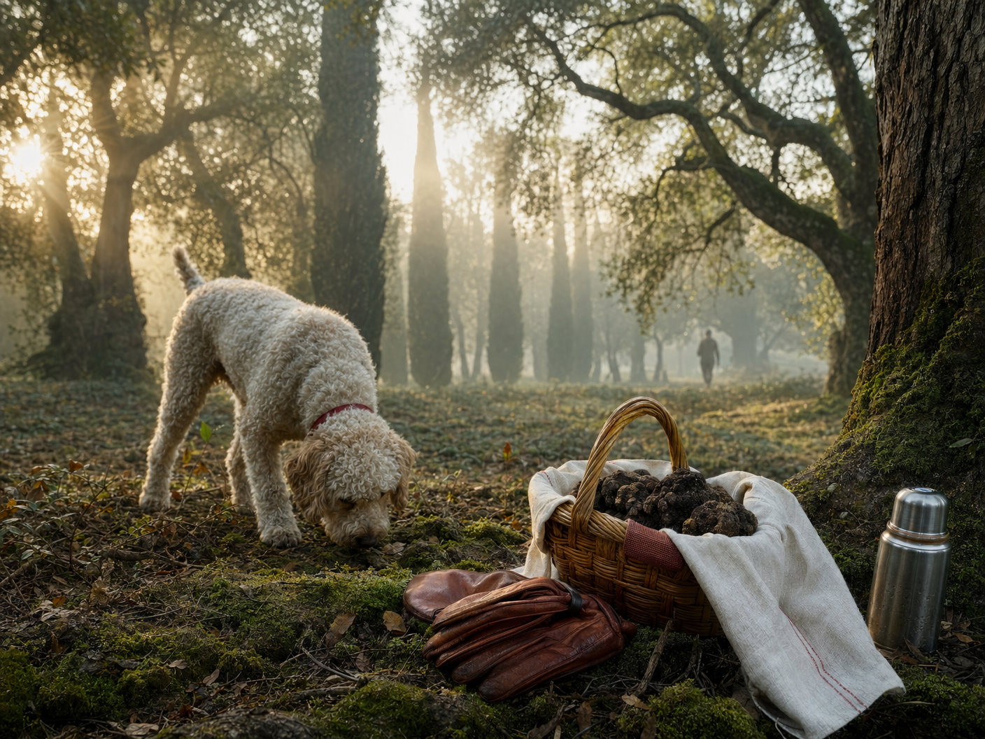 Caça às trufas com cães na Toscana